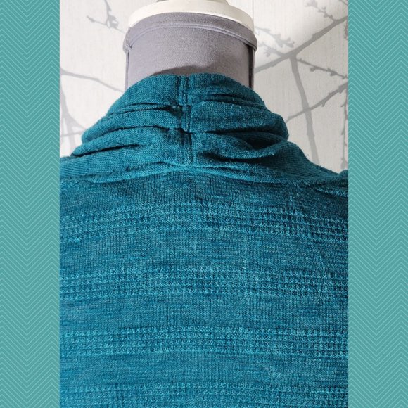 Yellow Bird Forest Green Ramie Blend Knit Open Front Cardigan - Picture 4 of 5